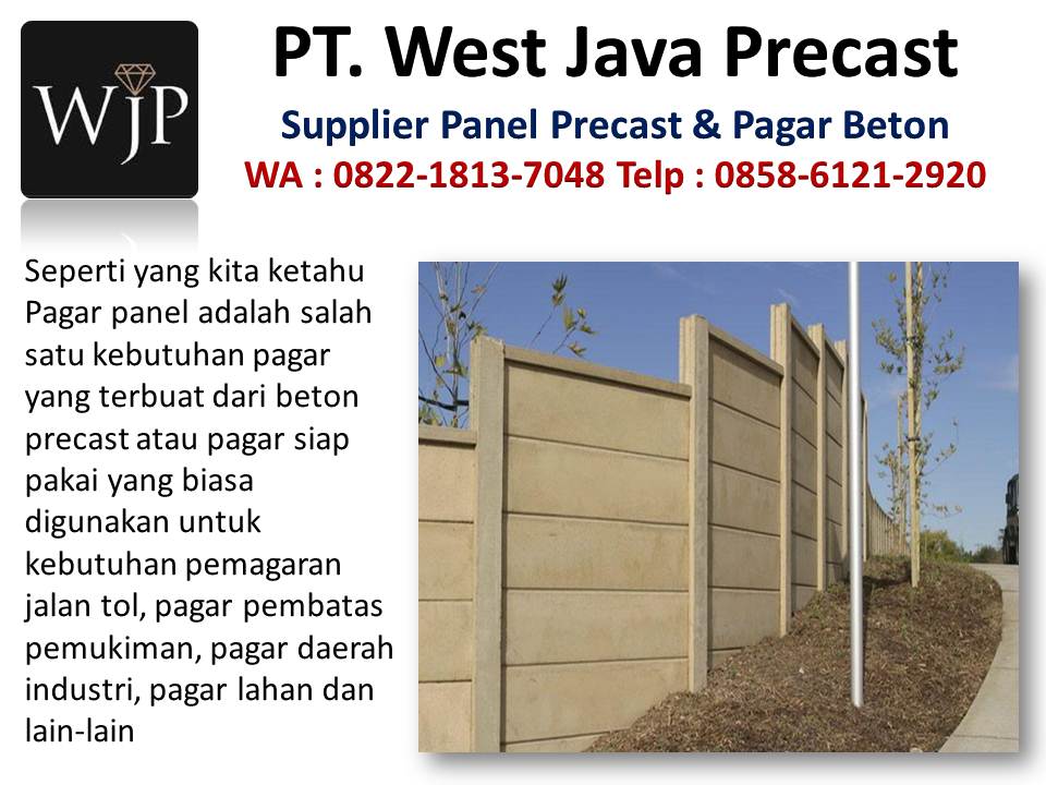 Jual pagar beton warna hitam hubungi wa : 082218137048, pabrik pagar panel beton precast di Bandung Dinding-beton-ringan
